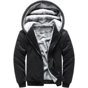 Men Hoodies for Full Zip Up Fleece Warm Jackets Thick Coats Sweater shirts